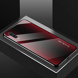 Wewoo Coque Pour Galaxy A50 Texture Gradient Glass Housse de protection rouge