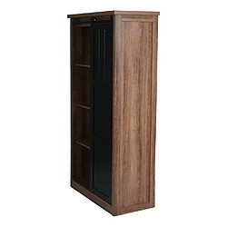 Mendler Armoire HWC-K75, commode Highboard, porte coulissante 8 compartiments de rangement, aspect bois métal industriel 163x76x38cm ~ brun pas cher