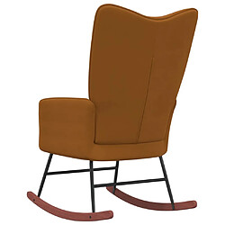 Acheter Maison Chic Chaise à bascule | Fauteuil Relax, design moderne Marron Velours -GKD21202