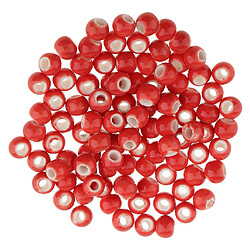 Avis 100pcs 6mm ceramiques en vrac en vrac charmes pour les bijoux diy faisant rouge