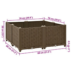 vidaXL Lit surélevé 80x80x38 cm Polypropylène pas cher