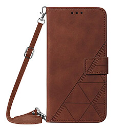 Etui en PU anti-rayures avec bandoulière marron pour votre iPhone 12 Pro Max 6.7 pouces