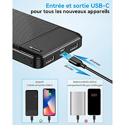 Avis SANAG Batterie Externe Lot De 2, 10000Mah Power Bank, Batterie Externe Charge Rapide Usb C Input & Output Powerbank Compatible Avec Iphone, Samsung, Huawei, Ipad, Tablette (Noire Et Noire)