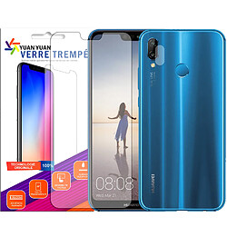 Verre trempé pour Huawei P20 Lite + Verre Trempé Camera Arrière Protecteur - 9H Film Protection en Verre Trempé - Visiodirect -