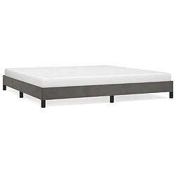 vidaXL Cadre de lit sans matelas gris foncé 200x200 cm velours