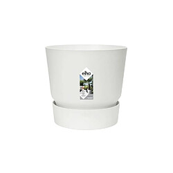 ELHO Pot de fleurs rond Greenville 25 - Extérieur - Ø 24,48 x H 23,31 cm - Blanc