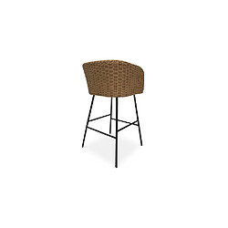 Acheter ICONIK INTERIOR Tabouret en rotin avec accoudoirs - Boho Bali Design - Ishita Bois naturel