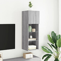 Acheter Maison Chic Meuble TV avec lumières LED, Banc TV pour salon, Meuble de rangement sonoma gris 30,5x30x90 cm -GKD17057