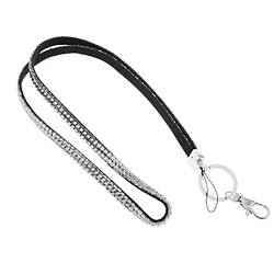 Lanière ID Badge Card Holder Strap Sparkling Phone Neck Straps Clear White pas cher