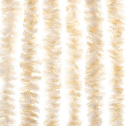 Acheter vidaXL Rideau anti-mouches beige et blanc 118x220 cm chenille