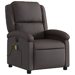 Avis Maison Chic Fauteuil Relax pour salon, Fauteuil de massage inclinable électrique marron foncé -GKD49973