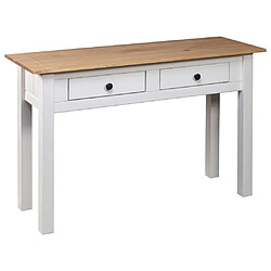 Avis vidaXL Table console Blanc 110x40x72 cm Pin solide Gamme Panama