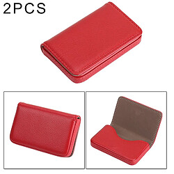 Wewoo Porte-cartes rouge 2 cas de carte de visite d'affaires en cuir de PU d'unité supérieure de PCS avec la fermeture magnétique, taille: 10 * 6.5 * 1.7cm