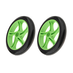 Avis 2 Pcs Sport Scooter Wheel Pro Kick Scooter Pneu Arrière Avant 180mm Noir Vert