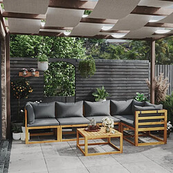 Maison Chic Salon de jardin 6 pcs - Table et chaises d'extérieur - Mobilier/Meubles de jardin Moderne avec coussin Bois d'acacia solide -MN51808