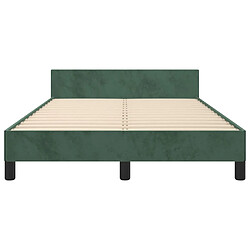 Maison Chic Lit adulte 120x200cm- Cadre de lit avec tête de lit Contemporain pour chambre Vert foncé Velours -MN69350 pas cher