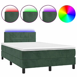 Sommier à lattes LED,Cadre à lattes de lit avec matelas pour Adulte Vert foncé 120x200 cm -MN47919