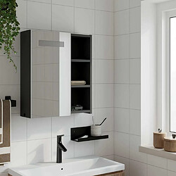 Avis Maison Chic Armoire de salle de bain,Meuble de rangement,Meuble haut à miroir avec LED noir 45x13x52 cm -GKD927623