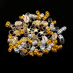 84pc Charme Anneau De Cheveux Tresse Bagues Dreadlock Shell Snowflake Star Pendentif Boucle