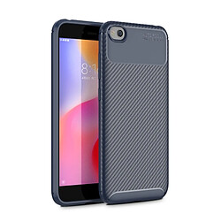 Wewoo Coque en TPU antichoc Texture fibre de carbone Beetle Series pour XiaoMi RedMi Go (Bleu)