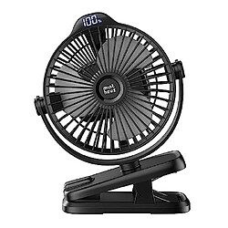 Ventilateur à Clipser, Ventilateur à Piles Rechargeable USB-C de 8000 mAh, petit Ventilateur Portable à 5 Vitesses, Ventilateur de Bureau à Faible Bruit avec Clip Idéal pour l'extérieur