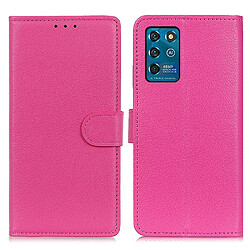 Etui en PU texture litchi avec support, rose pour votre ZTE Blade V30 Vita