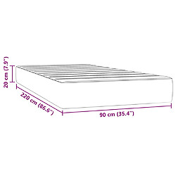 vidaXL Matelas de lit à ressorts ensachés 90x220x20 cm velours pas cher