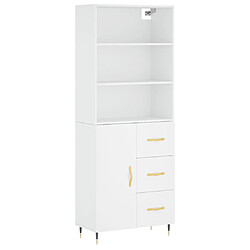 vidaXL Buffet haut Blanc 69,5x34x180 cm Bois d'ingénierie