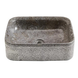 Pegane Vasque à poser / lavabo en marbre coloris gris aspect pierre mat - Longueur 50 x Hauteur 15 x Profondeur 38 cm