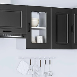 Avis vidaXL Armoire murale de cuisine avec porte en verre Kalmar noir