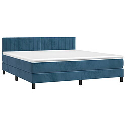 Avis Maison Chic Lit Adulte - Lit simple Lit à sommier tapissier et matelas moelleux - Meuble de Chambre - Bleu foncé 180x200cm Velours -MN88868