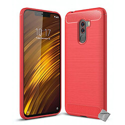 Htdmobiles Coque silicone gel carbone pour Xiaomi Pocophone F1 + film ecran - ROUGE