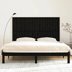 Avis Maison Chic Tête de lit scandinave pour lit adulte,Meuble de chambre murale Noir 185x3x110 cm Bois massif de pin -MN20306