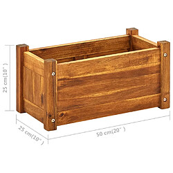 vidaXL Lit surélevé de jardin Bois d'acacia 50x25x25 cm pas cher