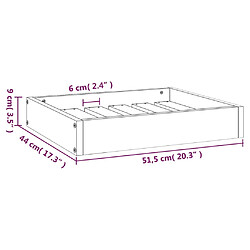 vidaXL Lit pour chien Gris 51,5x44x9 cm Bois de pin solide pas cher