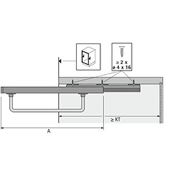 Hettich Porte-cintres coulissant Quadro - longueur 500 mm - finition argent