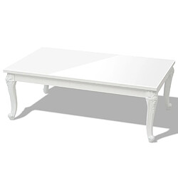 Maison Chic Table basse,Table Console Table d'appoint, Table pour salon 115x65x42 cm Blanc brillant -MN34500