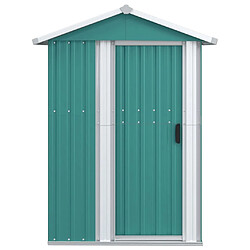 Helloshop26 Abri de jardin cabane cabanon maison de stockage remise extérieur hangar outils robuste 126 x 97,5 x 177 cm acier galvanisé vert 02_0022345