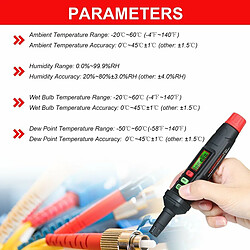 Justgreenbox Psychromètre numérique 4-en-1 Thermo-hygromètre portable Mini Stylo de mesure de la température et de l'humidité avec ampoule humide de point de rosée (batterie non incluse) - T6112211958026 pas cher