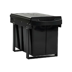 Vente-Unique Poubelle amovible de cuisine fermeture en douceur 48 litres noir 02_0006061