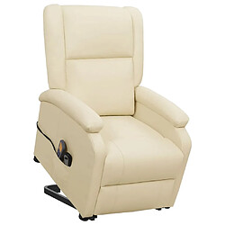 vidaXL Fauteuil de massage Crème Similicuir