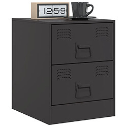 Avis vidaXL Table de chevet noir 34,5x39x44 cm acier