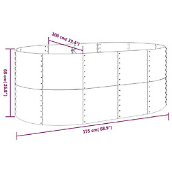 vidaXL Lit surélevé de jardin Acier enduit de poudre 175x100x68cm Vert pas cher