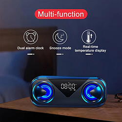 Avis Universal Subwoofer Bluetooth LED Rhythm Clignotant Parleur sans fil FM Radio Réveil horloge TF Carte Support Subwoofer | Subwoofer (Noir)