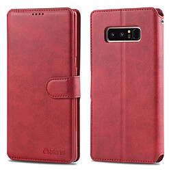 Wewoo Housse Coque Pour Galaxy Note 8 AZNS Texture du mollet Etui en cuir avec rabat horizontal magnétique PU supportlogements cartes et cadre photo Rouge