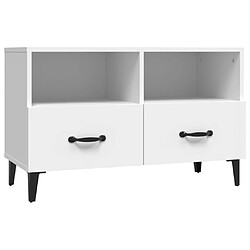 vidaXL Meuble TV Blanc 80x36x50 cm Bois d'ingénierie