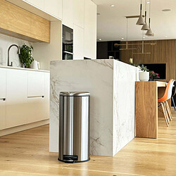 Kitchen Move Poubelle de cuisine à pédale URBAN Argent Acier inoxydable 30 L