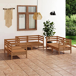 Maison Chic Salon de jardin 6 pcs - Table et chaises d'extérieur - Mobilier/Meubles de jardin Moderne Marron miel Bois de pin massif -MN46628