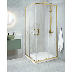 Beliani Cabine de douche TELA 80 x 80 x 185 cm Doré