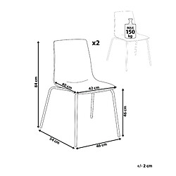 Avis Beliani Chaise de réception Chaise de salle à manger Set de 2 Transparent SILERTON